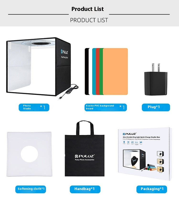 Portable Ring Light Simple Folding Studio