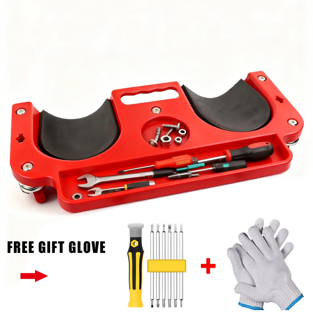 Rolling Knee Creeper Pad with Built-In Tool Tray – ABS High-Impact Frame, Cushioned Kneeling Pad for Car Repairs, Carpentry &
