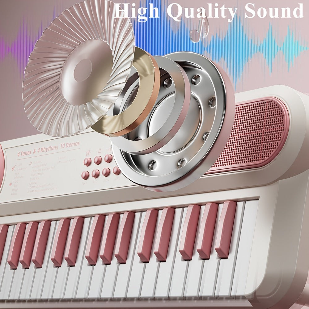 Kids Electronic Keyboard Piano Toy 37-Key White, Multi-Function Beginner Musical Instrument with Microphone — image 6