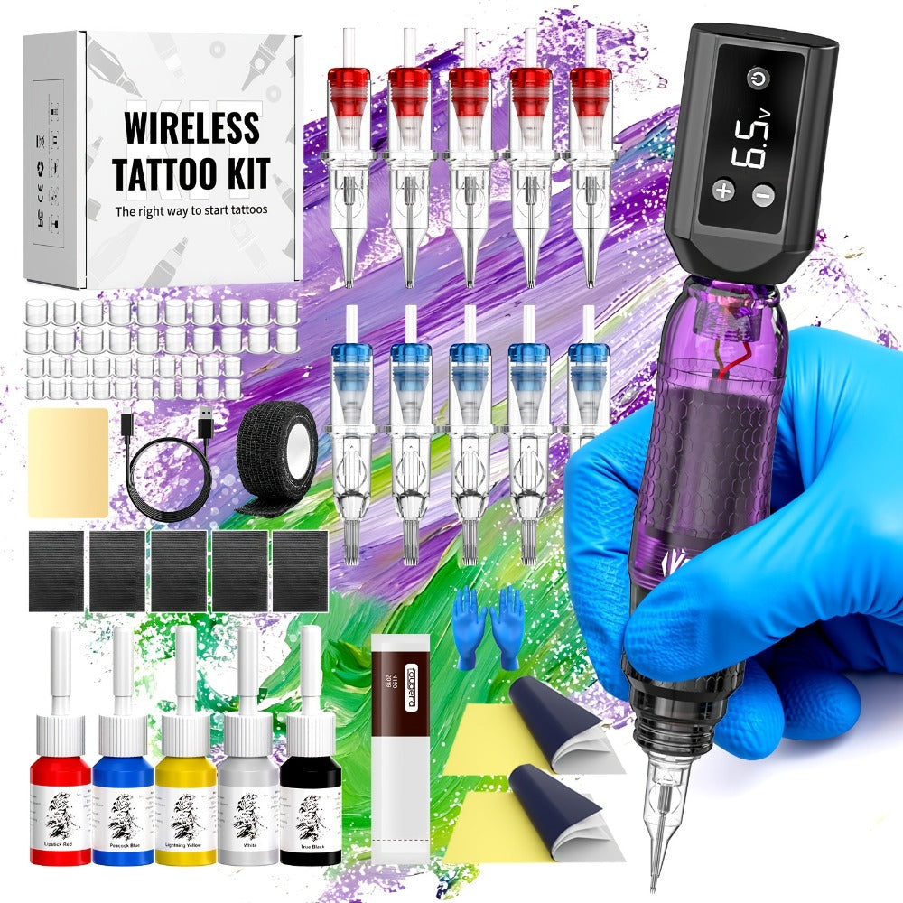 Tattoo Machine Kit VOID Wireless Pen with 1200mAh Battery, 4-12V Adjustment, 10 Cartridges and 5 Ink Shades — image 4