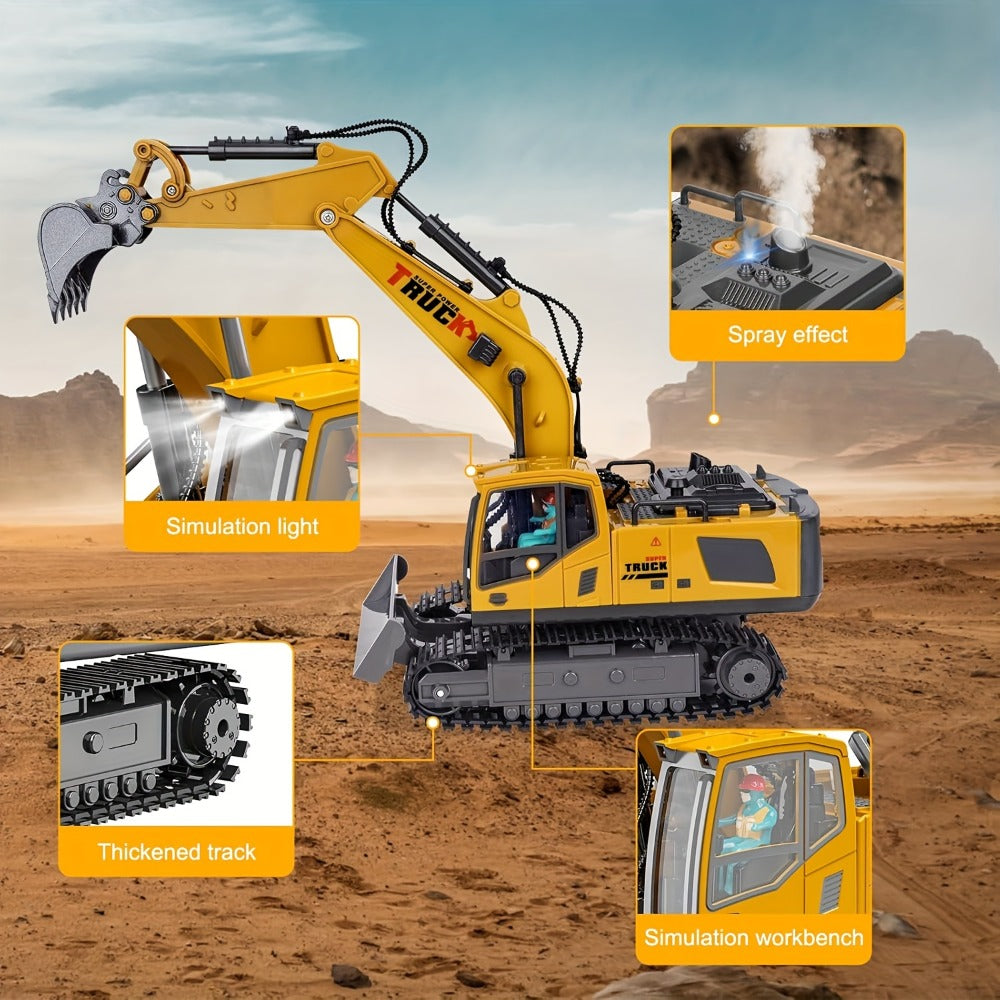 RC Excavator 120-Minute Battery Life Metal Shovel LED Lights with the Listed Color, Size or Set Options for Everyday Use — im
