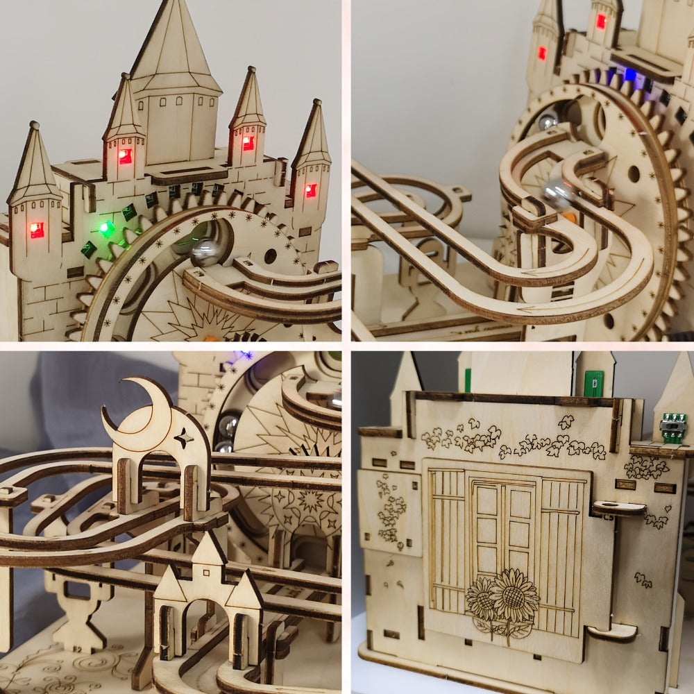 Electric Marble Run Set 3D Handmade Logic Building Construction Puzzle, Educational STEM Toy for Kids Teens Adults — image 13