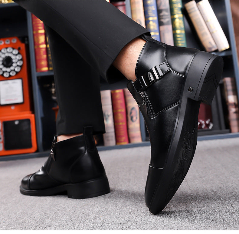 Trendy Retro Wide-fit Ankle Boots With Side Chains