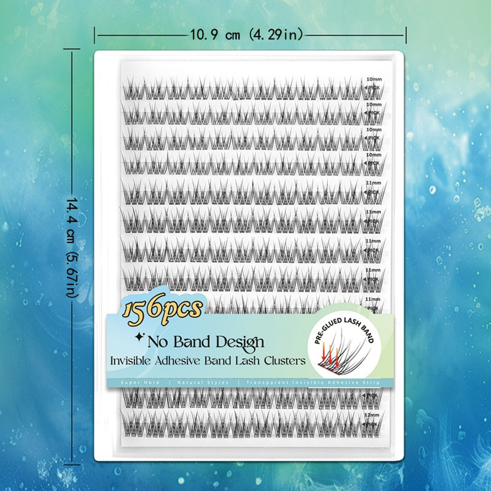 Pre-Glued Wispy False Eyelash Cluster Tray with 156 Clusters and Two Pink Applicator Tweezers — image 5