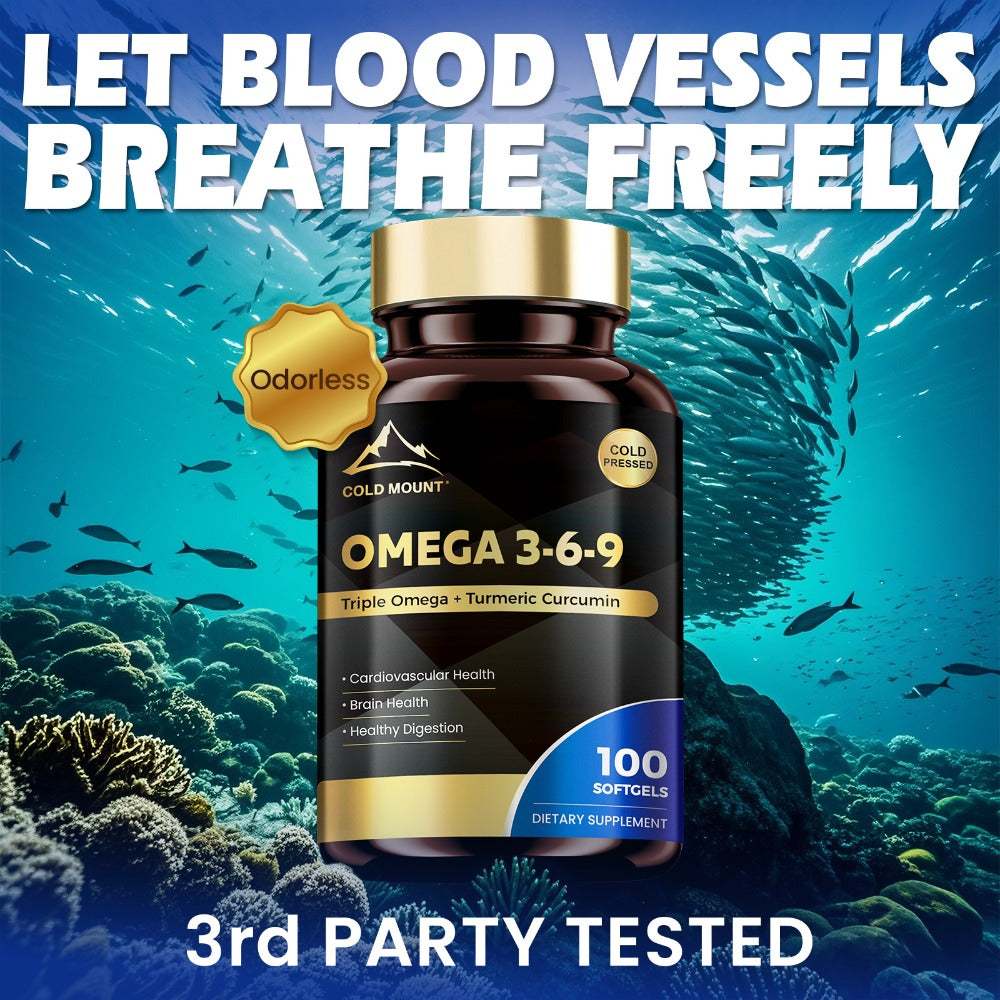 Omega 3 6 9 Supplement Softgels with Flaxseed, Fish Oil & Turmeric, Heart, Brain, Liver & Skin Support for Women & Men — imag