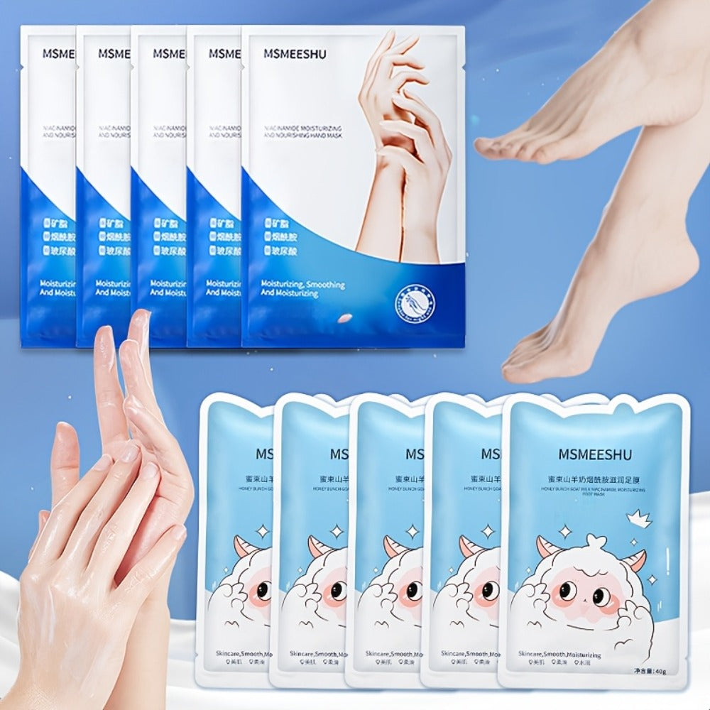 Moisturizing Foot Mask Socks with Goat Milk, Niacinamide & Ceramides – Exfoliating Cracked Heel Treatment — image 3