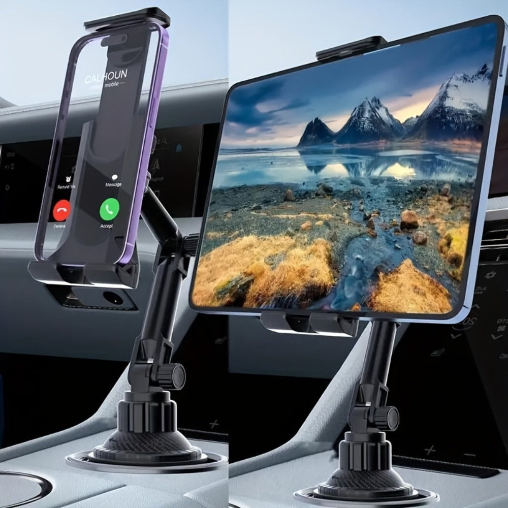Car Cup Holder Phone & Tablet Mount – Adjustable Angle Multi-Functional Universal Vehicle Mount for Smartphones and Tablets |