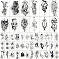 Temporary Tattoos GLARYYEARS 48-Piece Black Skull, Snake and Dark Art Set with 12 Large and 36 Small Sheets — image 10