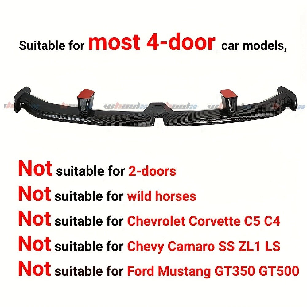 Universal Rear Spoiler Wing 54 Inch – ABS Pro Style Trunk Lid Spoiler, UV-Resistant, Fits Honda Toyota Subaru BMW Dodge Sedan