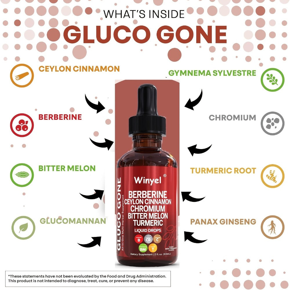 Blood Sugar Support Liquid Drops with Ceylon Cinnamon Berberine Bitter Melon Gymnema Chromium Turmeric Panax Ginseng — image 