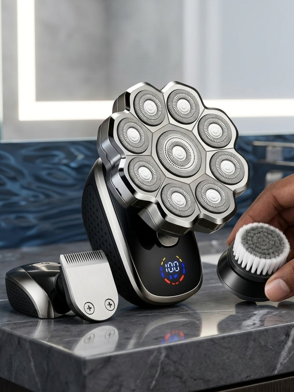 Electric Shaver 5-in-1 Bald-Head Grooming Tool with 7D or 9D Floating Heads and Magnetic Blade Options — image 9