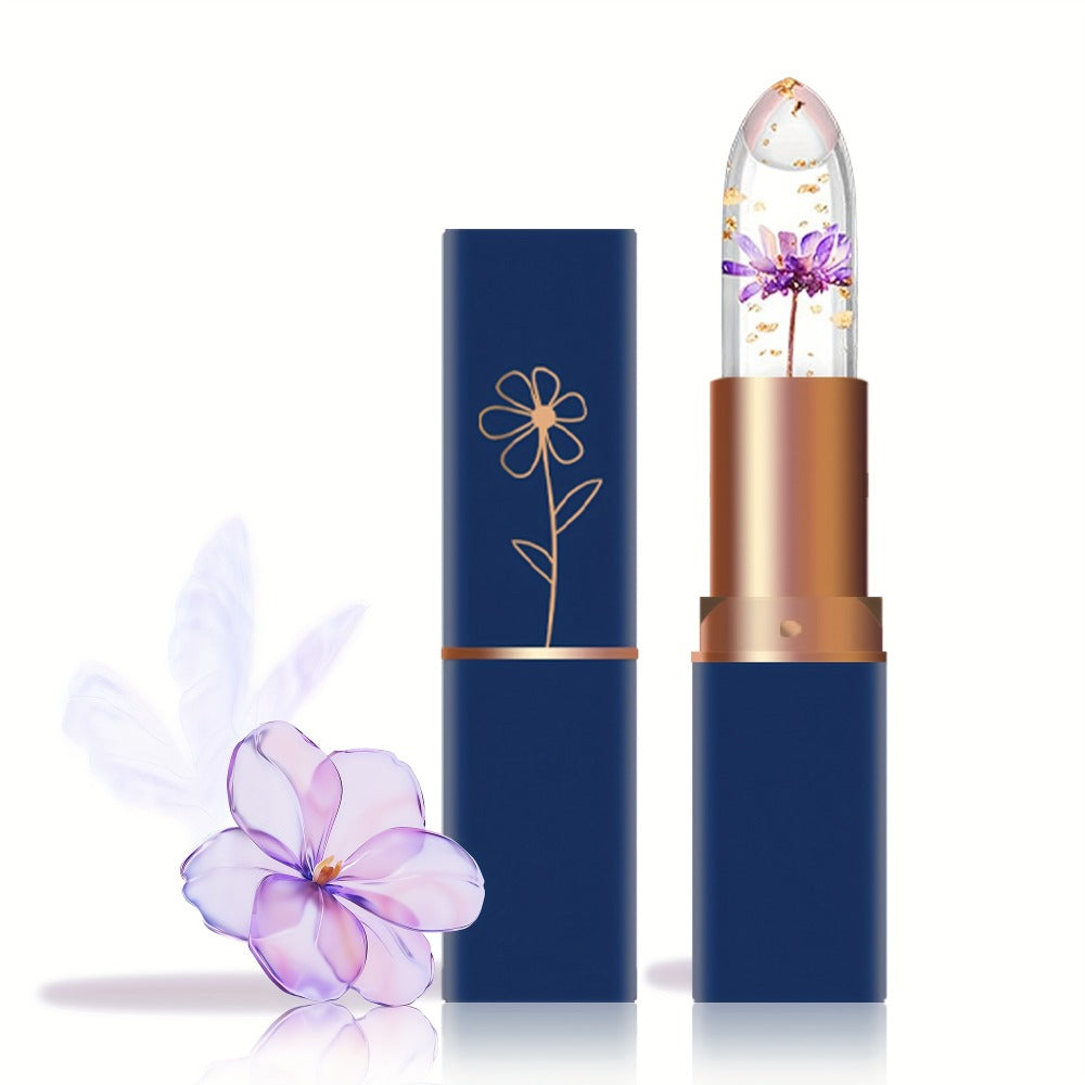Flower Shaped pH Lip Balm Set 6pcs Individually Wrapped – Color Changing Transparent to Pink Tint, 6 Flavors Deep Moisturizin