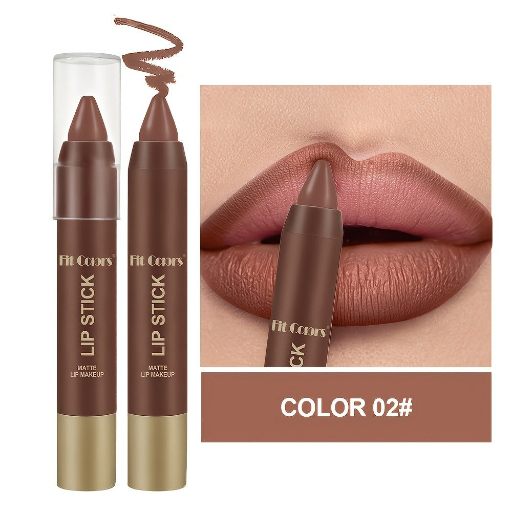 Lipstick Set, Fit Colors 6-Piece Matte Crayon Collection with Brown, Nude, Pink and Purple Colors — image 6