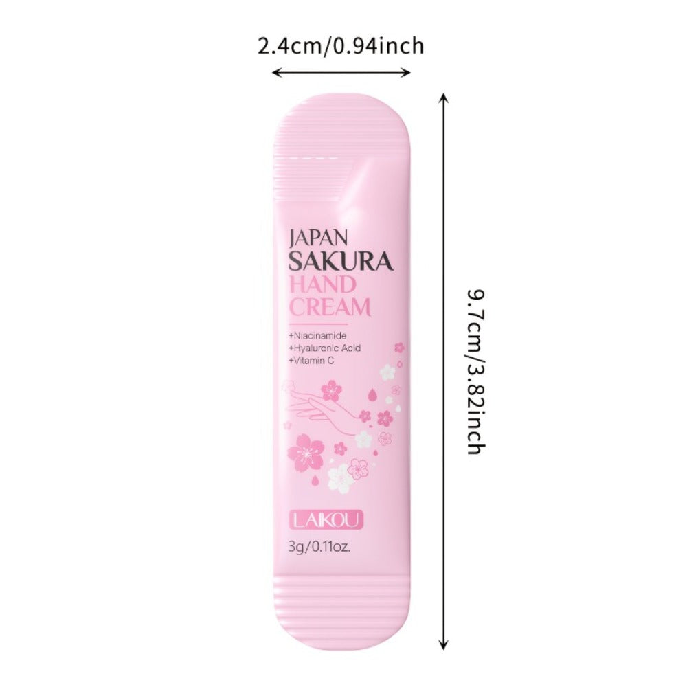 Japanese Sakura Hand Cream Set 20 Pcs LAIKOU Cherry Blossom Moisturizing Lotion with Glycerin & Vitamin C Lightweight Non-Gre