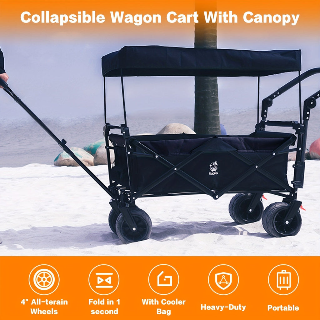 Folding Wagon Cart for Garden, Patio and Yard Use, with the Listed Configuration, for Everyday Use and Organized Storage — im