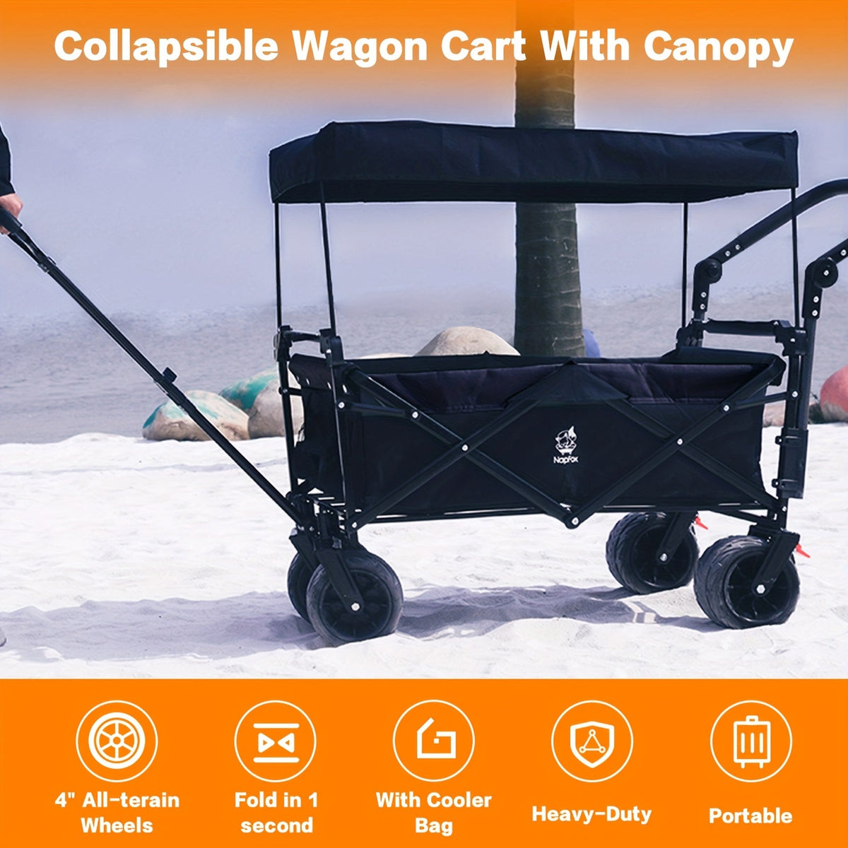 Folding Wagon Cart for Garden, Patio and Yard Use, with the Listed Configuration, for Everyday Use and Organized Storage — im