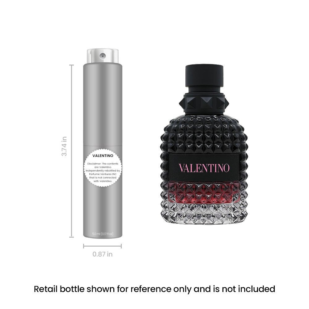 Eau de Parfum Born in Roma Intense Uomo 5ml Travel Spray in Slim Portable Atomizer for Daily Wear — image 1
