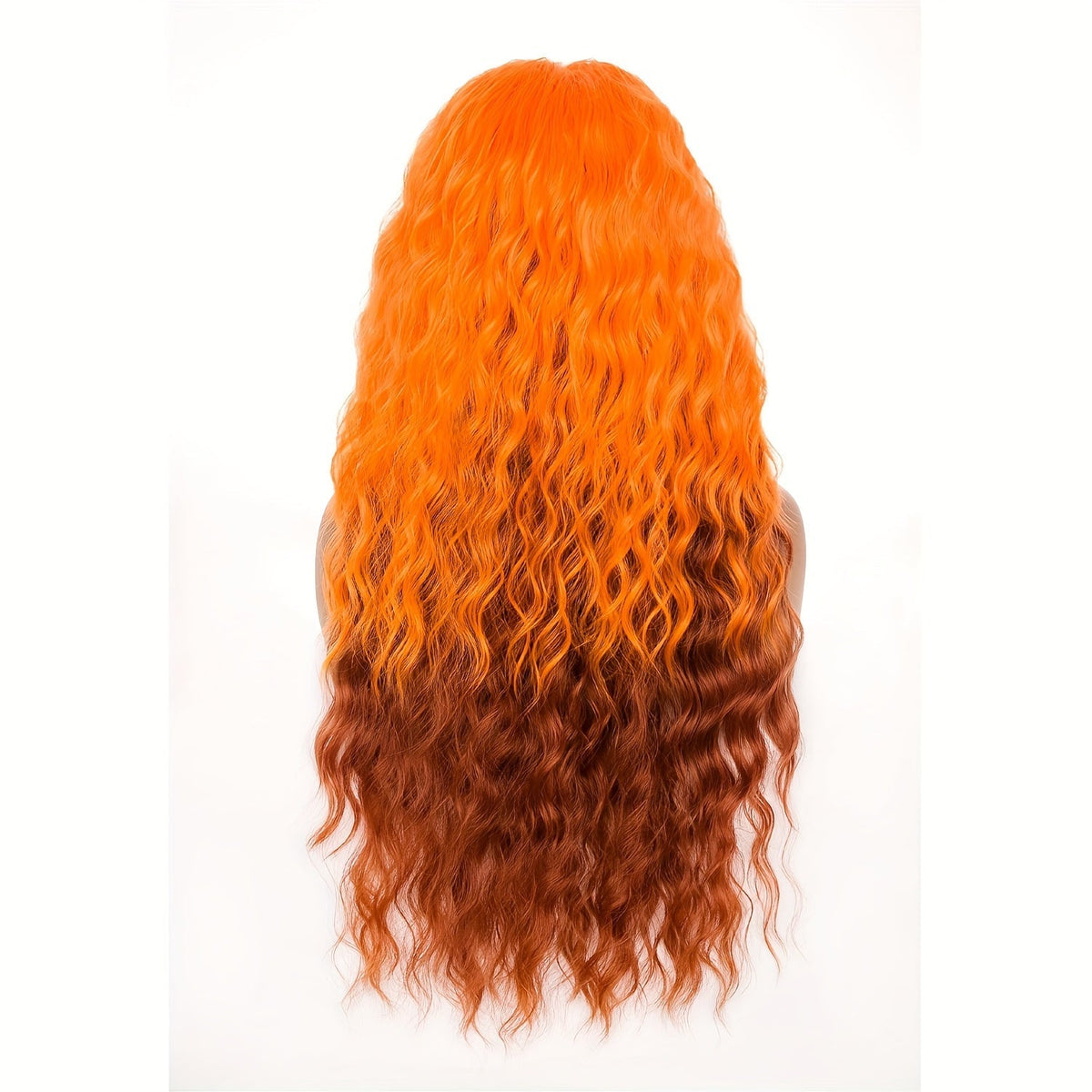 Synthetic Wig 30-Inch Long Curly Waves with Dark Roots, Middle Part and Three Ombre Colors — image 12