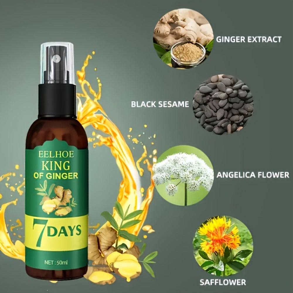 Ginger Root Hair Oil 2-Pack with Biotin Essence, Scalp Massage Treatment, Deep, 7-Day Strengthening & Nourishing Formula for 