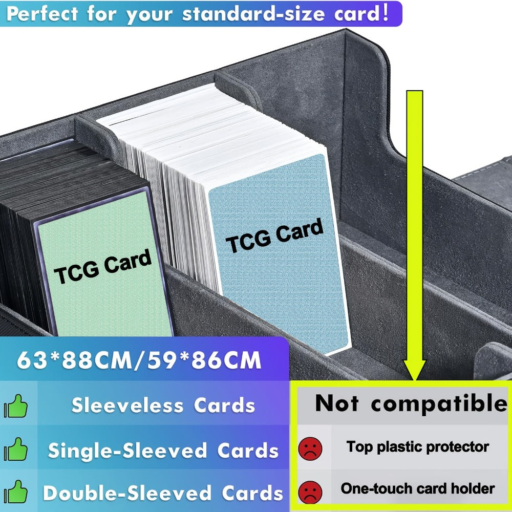 Trading Card Storage Box 1800+ Cards with 10 Dividers – Large Deck Case for Pokemon TCG, MTG Commander, Sports Cards – Multip
