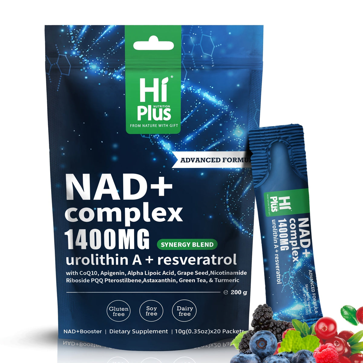 NAD+ 1400mg Liposomal Sachets with Nicotinamide Riboside, PQQ & Trans-Resveratrol, Cellular Energy — image 16
