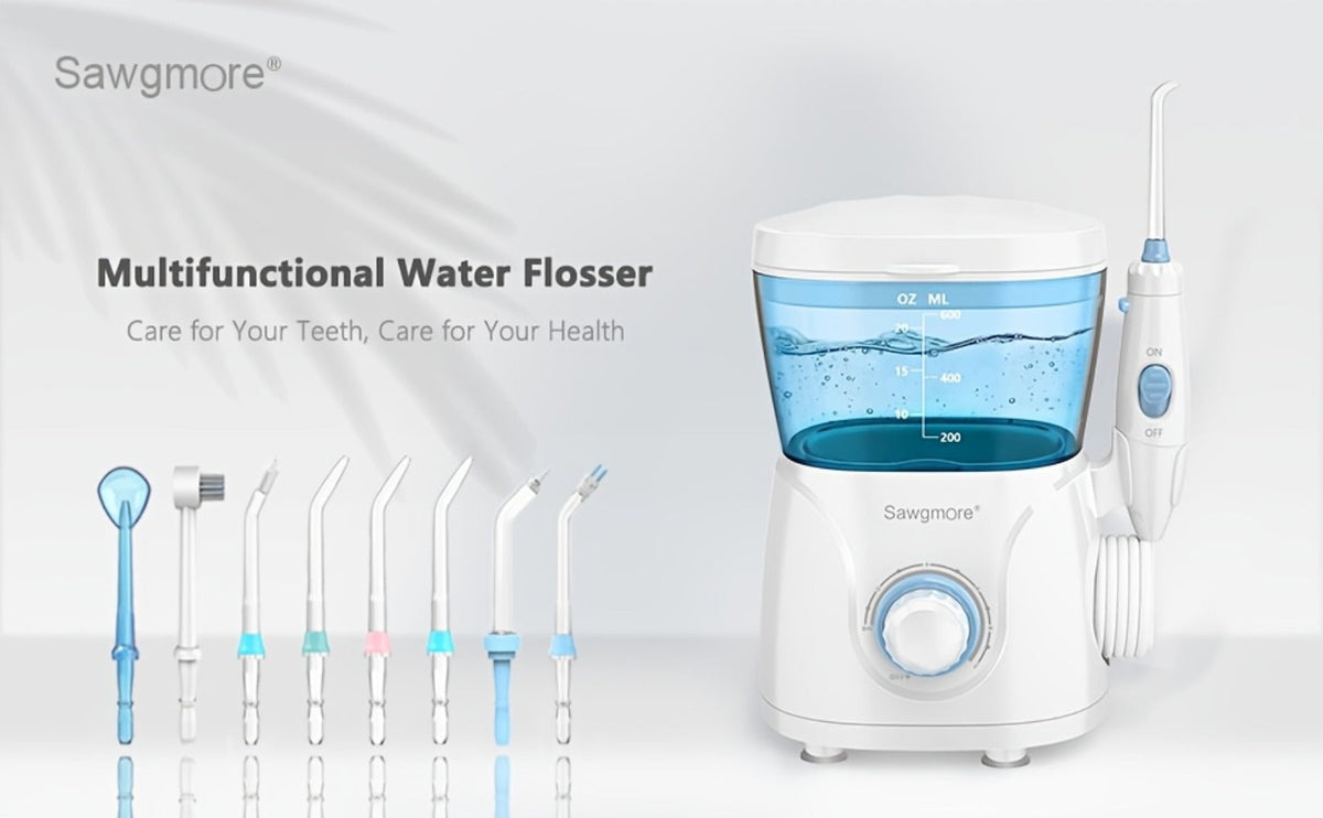 Water Flosser Countertop FC166 Oral Irrigator with 600ml Tank, Ten Pressure Settings, Eight Nozzles and Rotary Dial — image 1