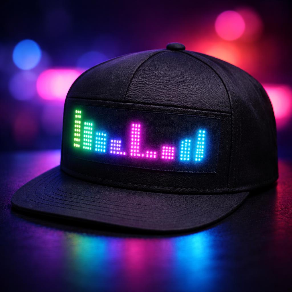 Programmable LED Hat App Controlled Scrolling Text Light Up Baseball Cap for Men Women Parties Halloween Christmas Gift USB C