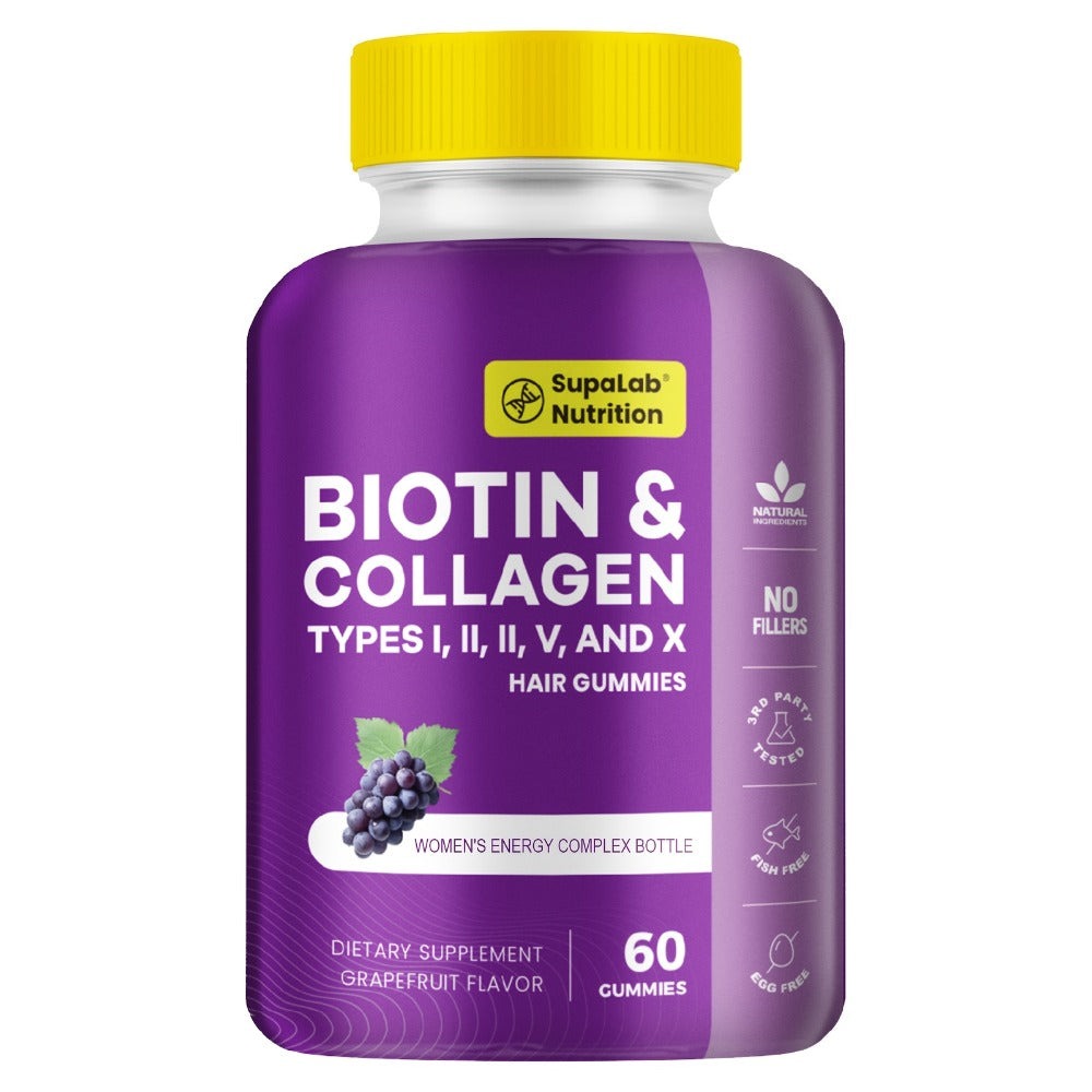 Collagen Capsules Type I II III V X with Vitamin C, Hyaluronic Acid & Biotin, Skin Hydration, Elasticity — image 3