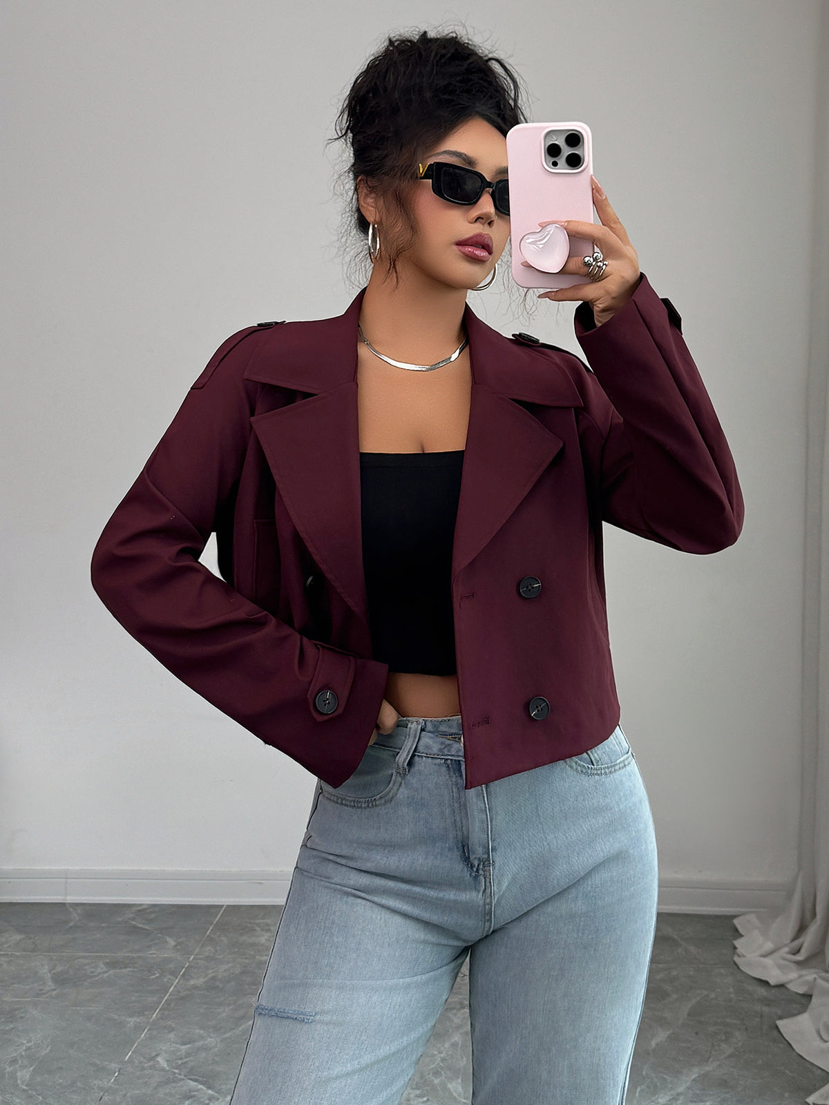 Casual Minimalist Long Sleeve Jacket Vest Coat Women