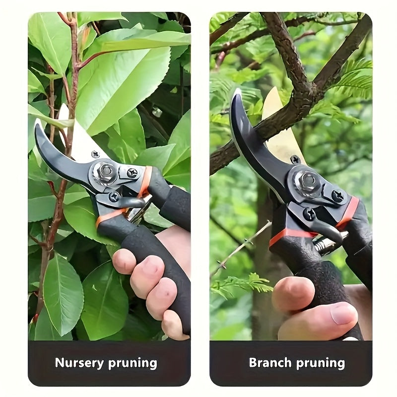 Hand Pruning Shears Set with Black-and-Orange Handles, Replacement Spring and 21cm Pictured Length — image 7