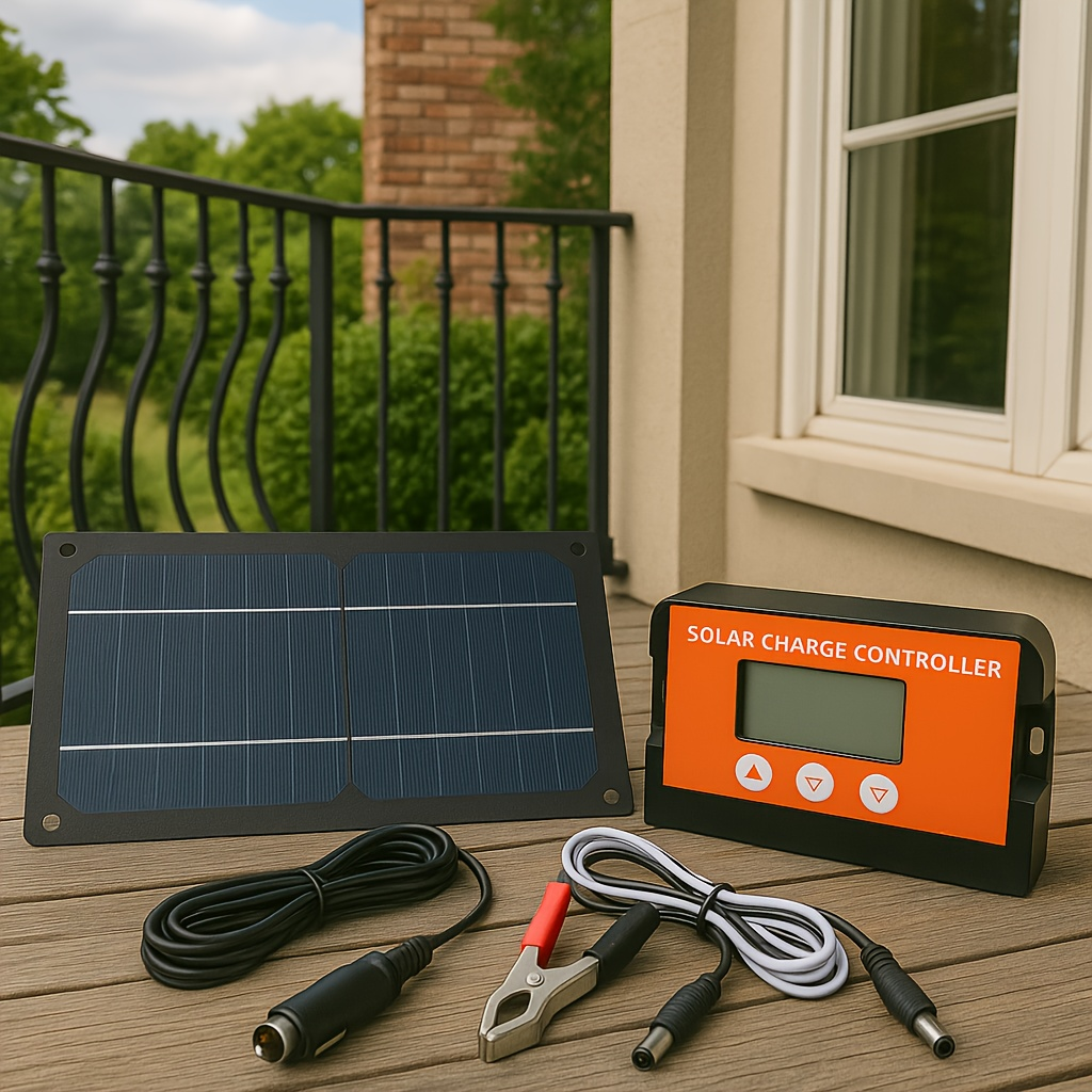 Solar Panel Kit 100W Monocrystalline with Extension Cable, Battery Clip & Charge Controller – 12V/24V for RV, Camper — image 