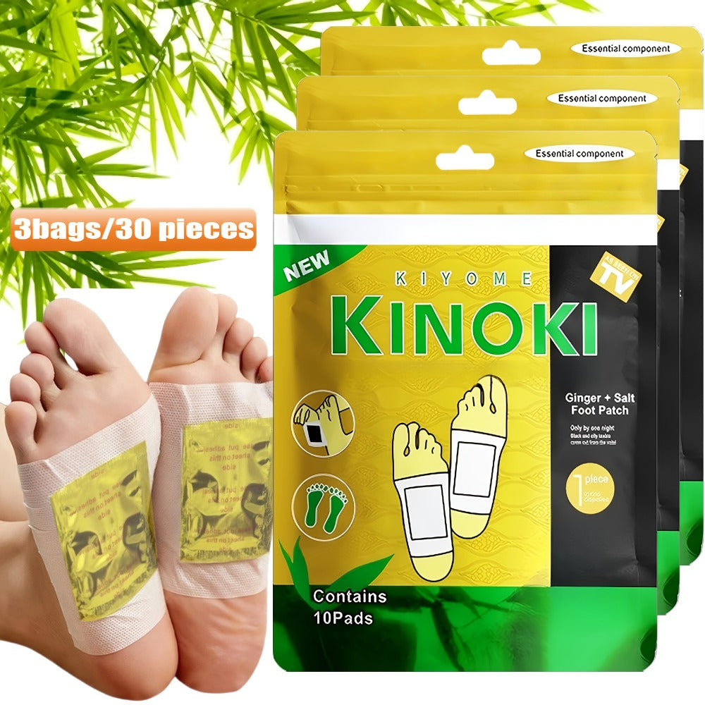Foot Detox Pads 30 Pack Bamboo Vinegar Ginger Powder Natural Plant Ingredient Deep Cleansing Moisturizing Patches — image 3