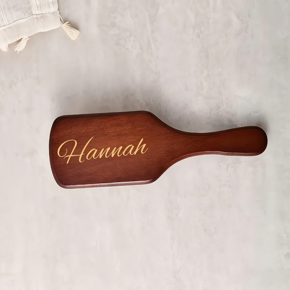Hair Accessories Personalized Wooden Hair Brush with Engraved Name and Round or Square Shape — image 5