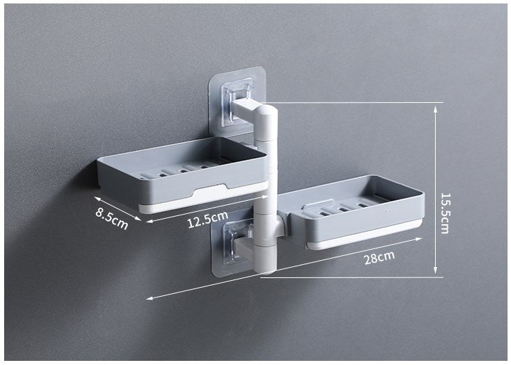 Wall-mounted non-perforated rotatable soap dish