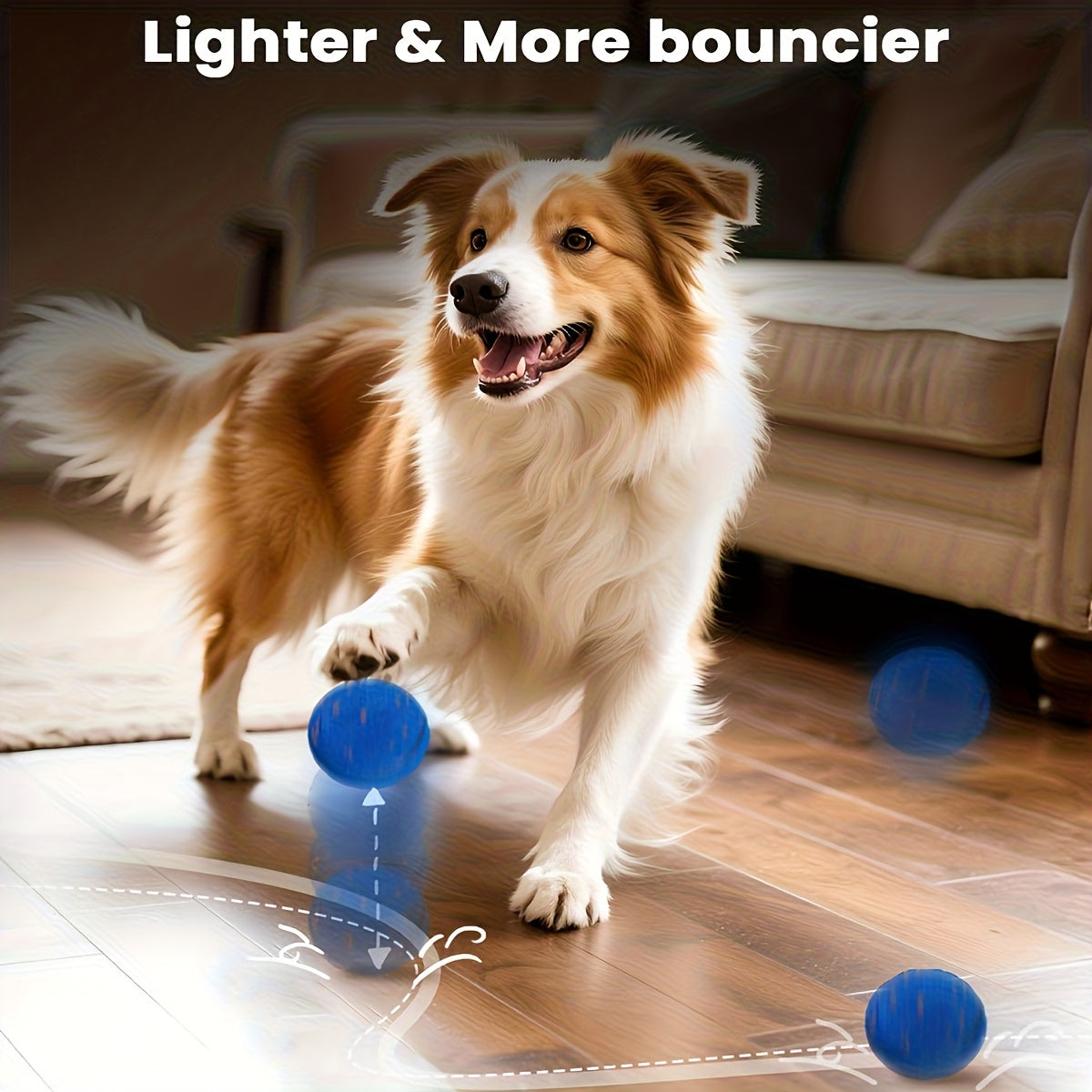 Dog Toy Motion-Activated E-TPU Ball with Auto-Rolling, Rotating and Bouncing Modes in Blue or Orange — image 5