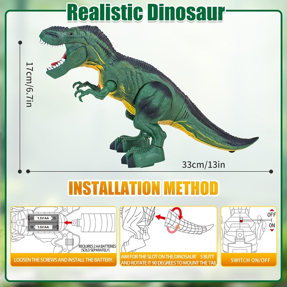 Interactive Dinosaur Toy Set 3 Pack with Walking, Roaring Sound & Lights, Electric T-Rex, Stegosaurus & Brachiosaurus — image
