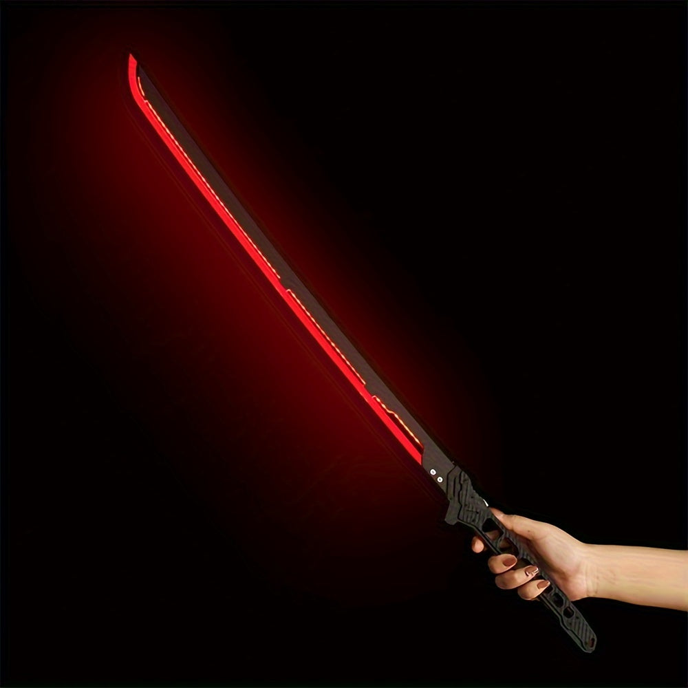 LED Samurai Sword Cyberpunk Glowing Katana 80cm, Acrylic Light-Up Blade for Halloween Costume Party Cosplay Sci-Fi Anime Prop