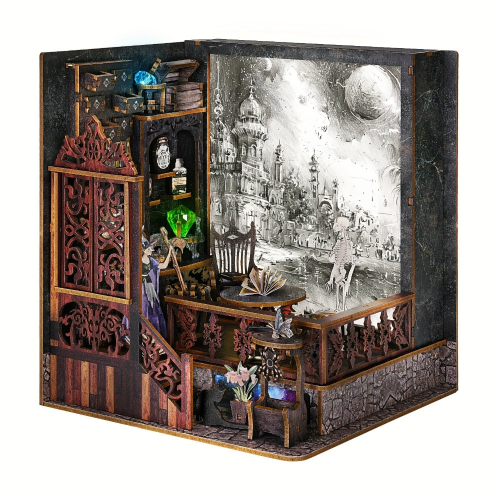 Magic Exploration Book Nook Kit CH03 with Library Workshop Scene, Three Light Modes and Paintable Front Panel — image 4