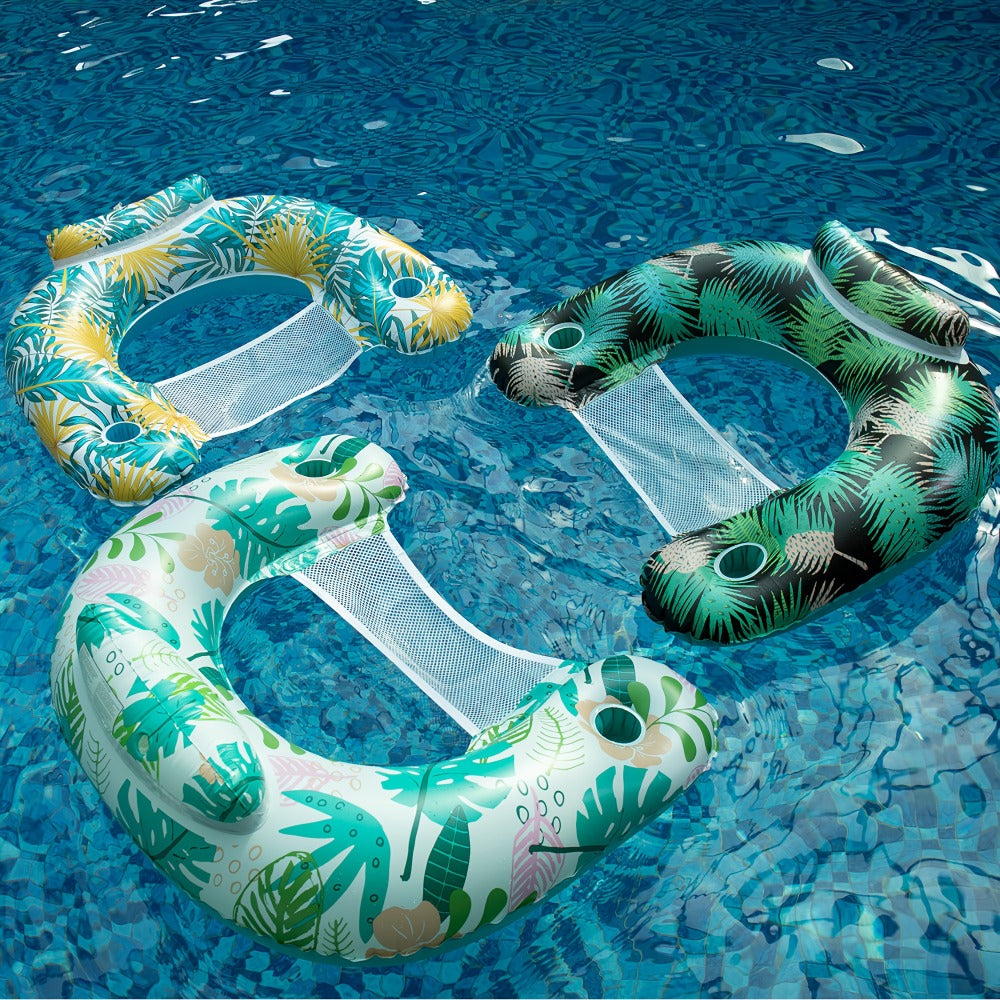 Pool Float, Striped Inflatable for Adults Heavy-Duty PVC Raft Lounge Chair, Leak-Proof Design for Lake River Ocean Beach — im