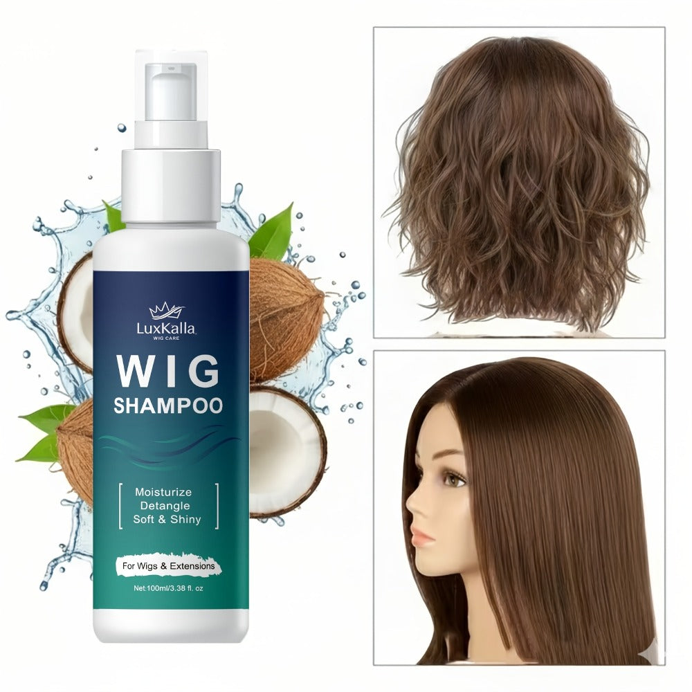 Synthetic Hair Shampoo 2-in-1 Deep Cleansing Revitalizing Detangling, Soak & Rinse Formula for Wigs Hair Extensions Braids — 