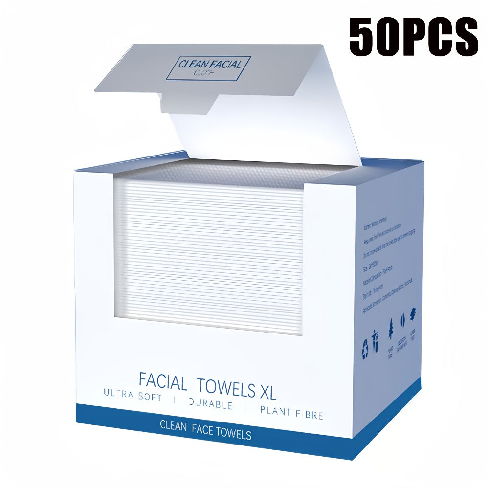 Disposable Facial Towels Ultra-Soft Thick Cleansing Wipes – Unscented Makeup Remover Face Cloths for All Skin Types 10.24x11.