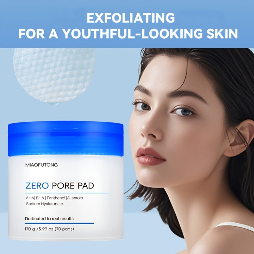 Exfoliating Cleansing Pads with Hyaluronic Acid & Rose Water 70 Count - Dual-Texture Deep for Bath Time, Home Spa and Persona