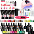 36-Color Polygel Nail Extension Kit with LED UV Lamp, Complete Poly Gel Starter Set with Dual Forms, Slip — image 25