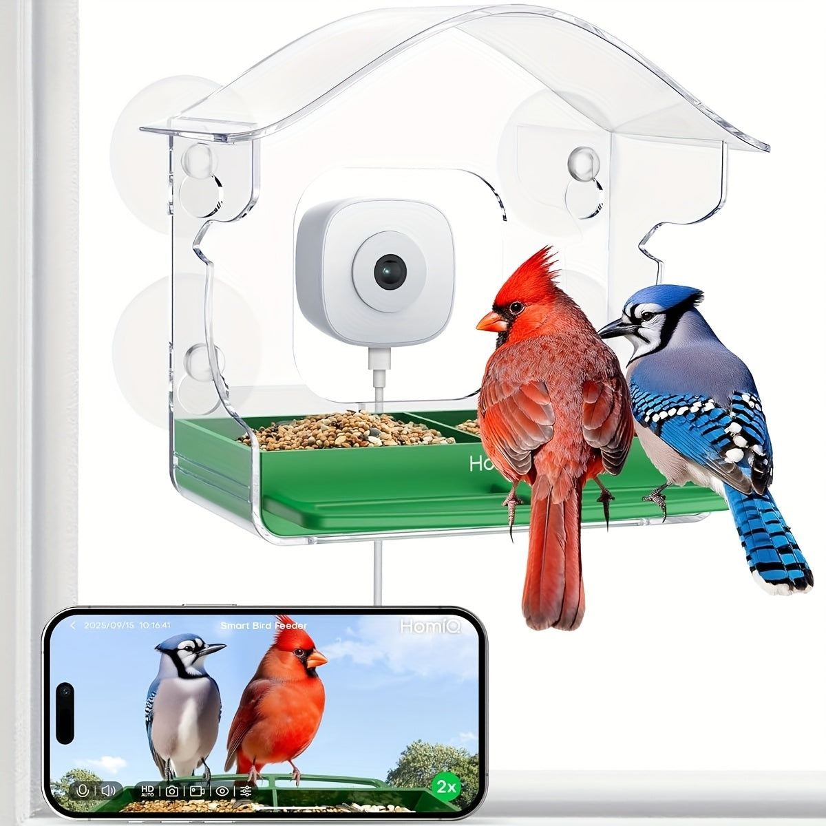Bird Watching Camera 2K HD WiFi Smart Feeder - AI Night Vision — image 1