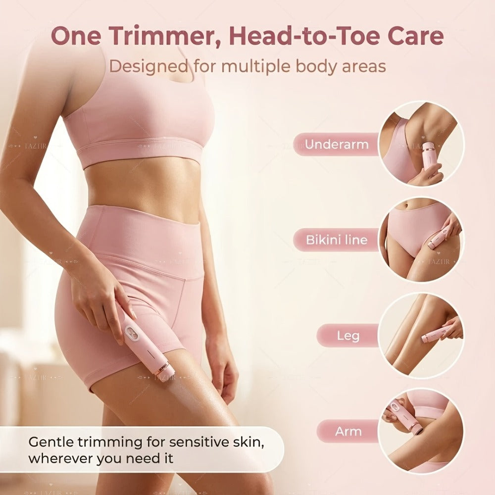 Electric Shaver & Bikini Trimmer for Women Dual Head USB Rechargeable – Multipurpose Face Body Hair Removal for Arms Legs Und