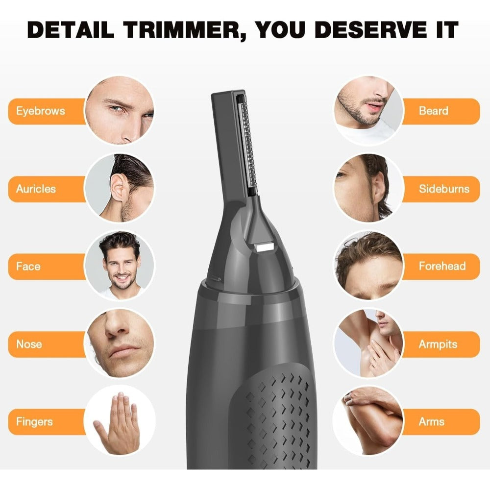 Rechargeable Eyebrow & Nose Ear Hair Trimmer for Men, Electric Detail Trimmer for Neckline Sideburns — image 8