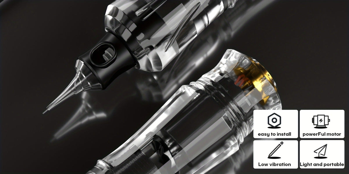 Tattoo Machine Kit POSEIDON PS090-161 Wireless Rotary Pen with 1400mAh Battery, Display, 10 Cartridges and 6 Inks — image 15