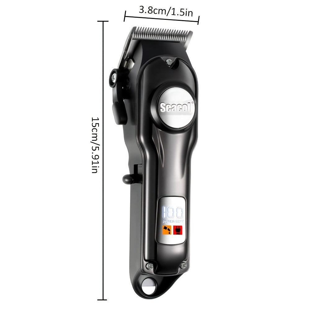 900mAh LCD Hair Clippers for Men – USB Rechargeable Cordless Electric Trimmer with Limit Combs & Cleaning Brush — image 5