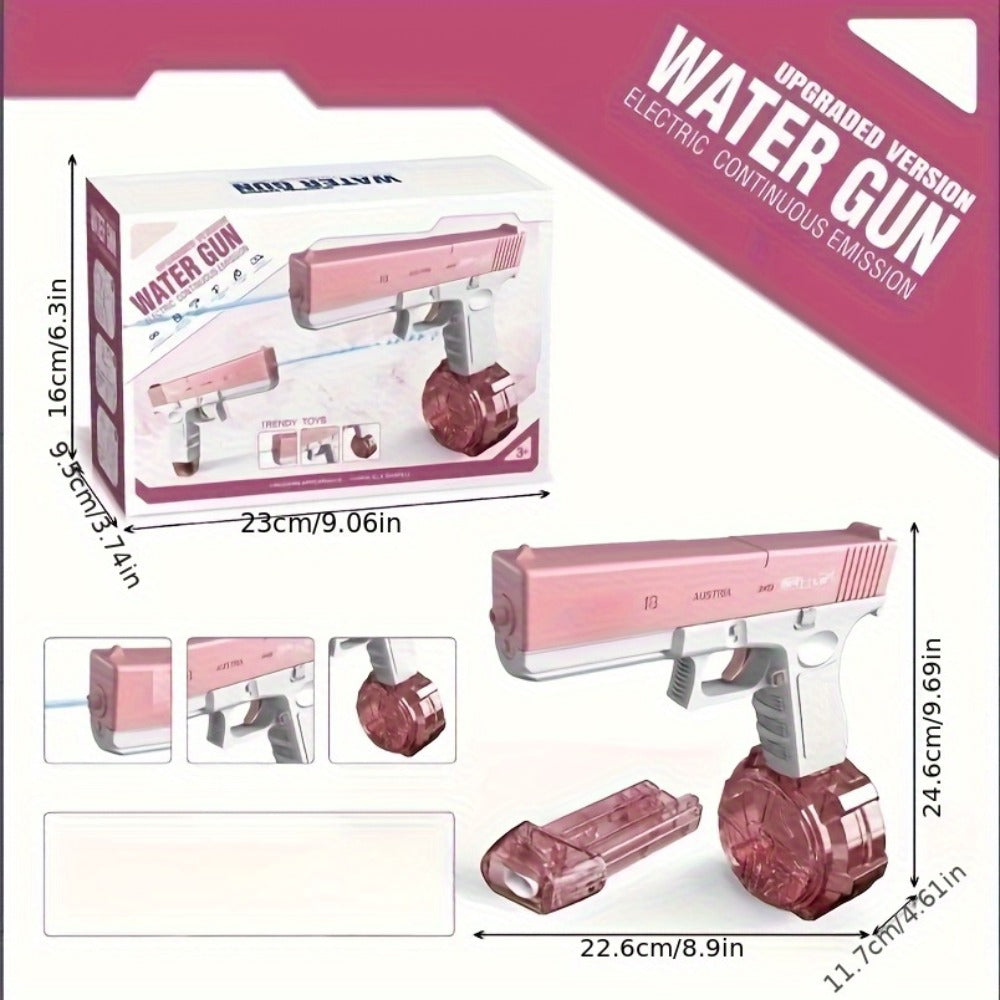 Compact Electric Water Blaster with 500cc and 60cc Detachable Reservoirs, Blue or Pink Body Design — image 13