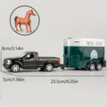 RMZCity 1:36 Scale Zinc Alloy Pull Back Car with Horse Trailer & Horse Vehicle, Openable Doors Diecast Toy Set for Kids & Adu